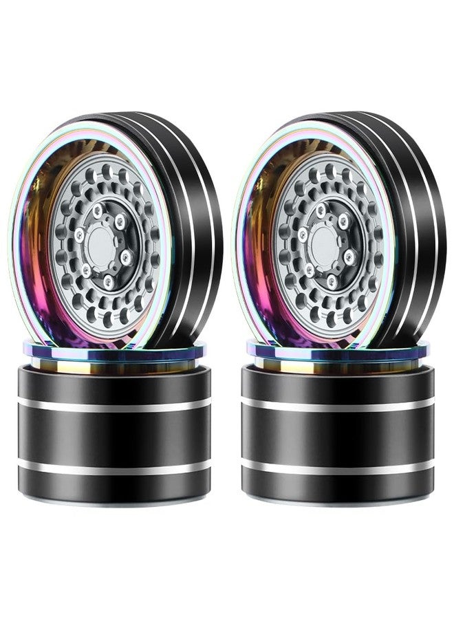GLOBACT عجلات GLOBACT Rainbow 1.9 Beadlock قابلة للتعديل بإزاحة -10 مم / -13 مم، حافة ألومنيوم لسيارات TRX4 TRX6 Axial SCX10 FMS Redcat RC4WD Gmade 1/10 RC Crawler، قطع غيار للترقية (تيتانيوم) - Image 1